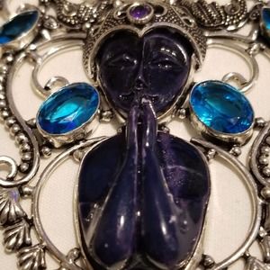 🌺 Bogo Vintage Praying Goddess Blue Topaz 925 N